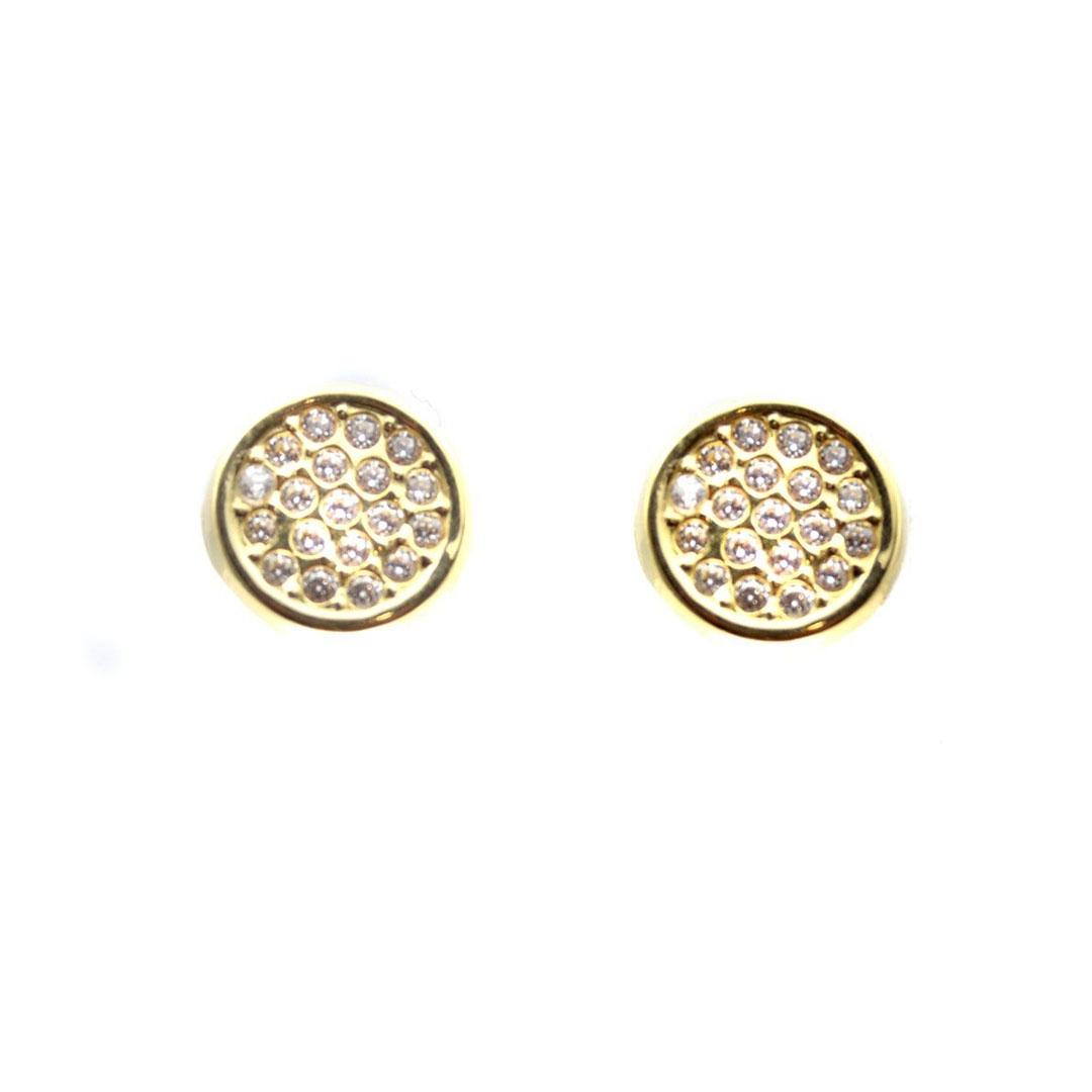 PENDIENTES MUJER ORO 18K Y CIRCONITAS REDONDO 5219