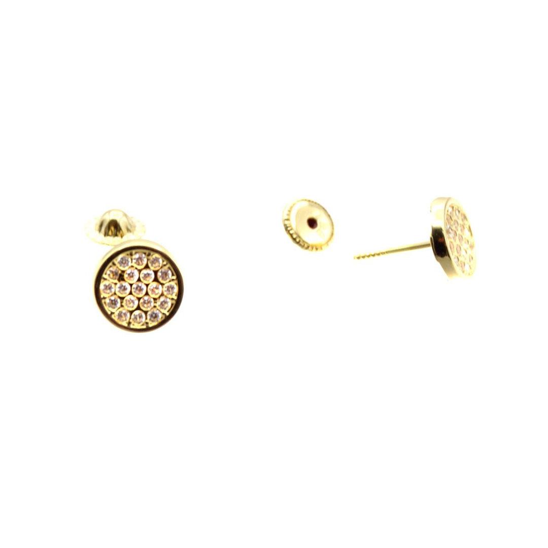 PENDIENTES MUJER ORO 18K Y CIRCONITAS REDONDO 5219