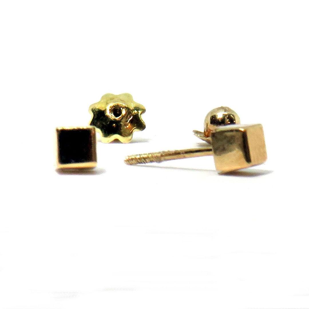 PENDIENTES ORO 18K NIÑA CUBO 5246