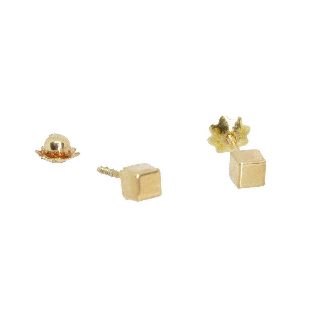 PENDIENTES ORO 18K NIÑA CUBO 5246