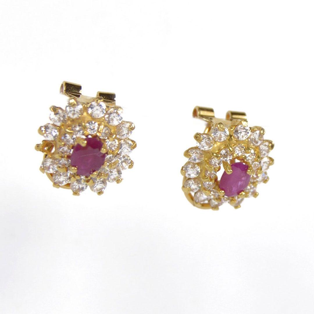 PENDIENTES MUJER ORO 18K CON PIEDRA ENGARZADA 5282