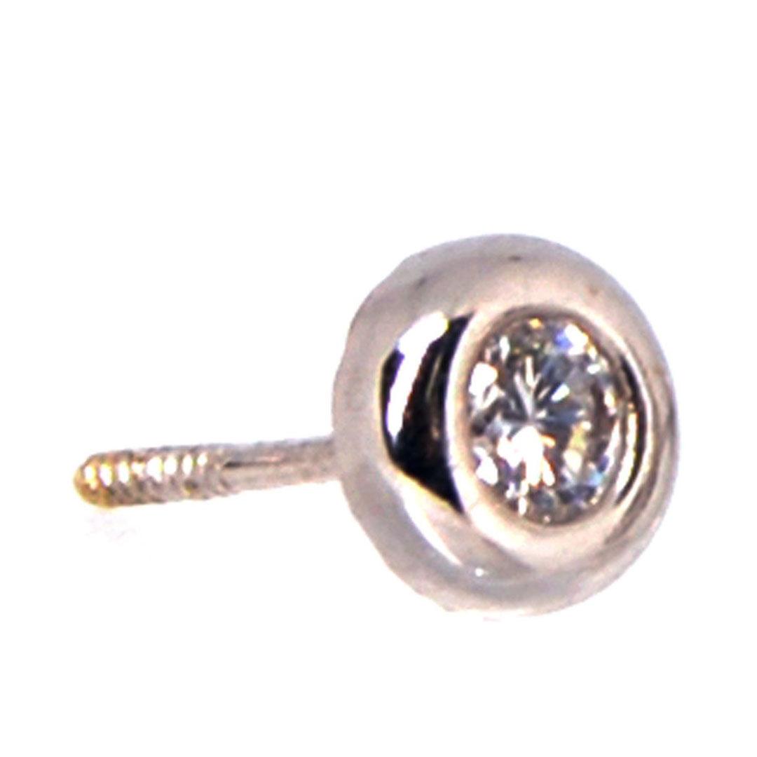 PENDIENTES BEBE ORO BLANCO 18K CON CIRCONITA 5550