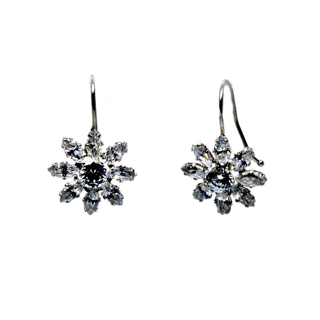 PENDIENTES MUJER ORO BLANCO 18 K CON CIRCONITAS 5560