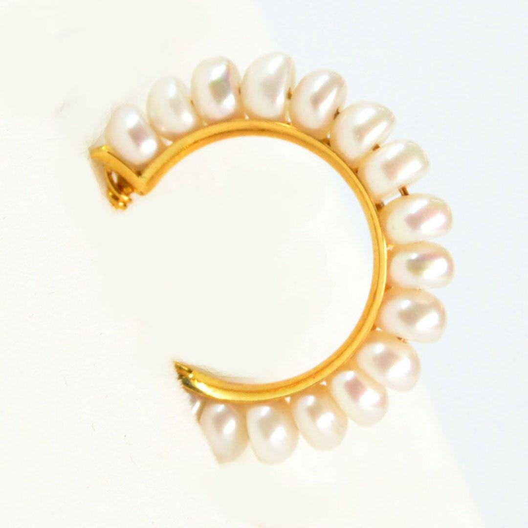 PENDIENTE ARO MUJER ORO 18K PERLAS 8755