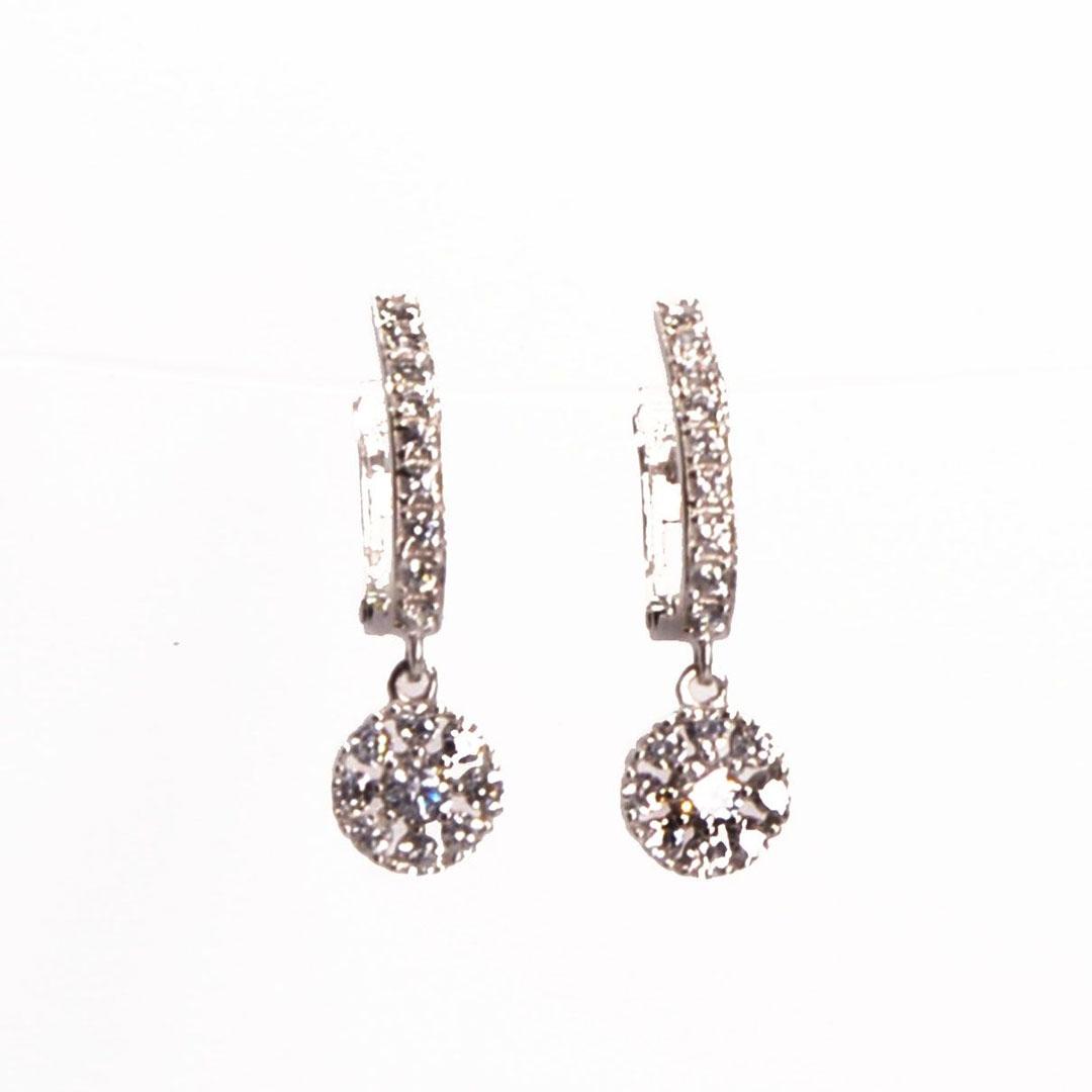 PENDIENTE LARGO MUJER ORO BLANCO 18K 9977