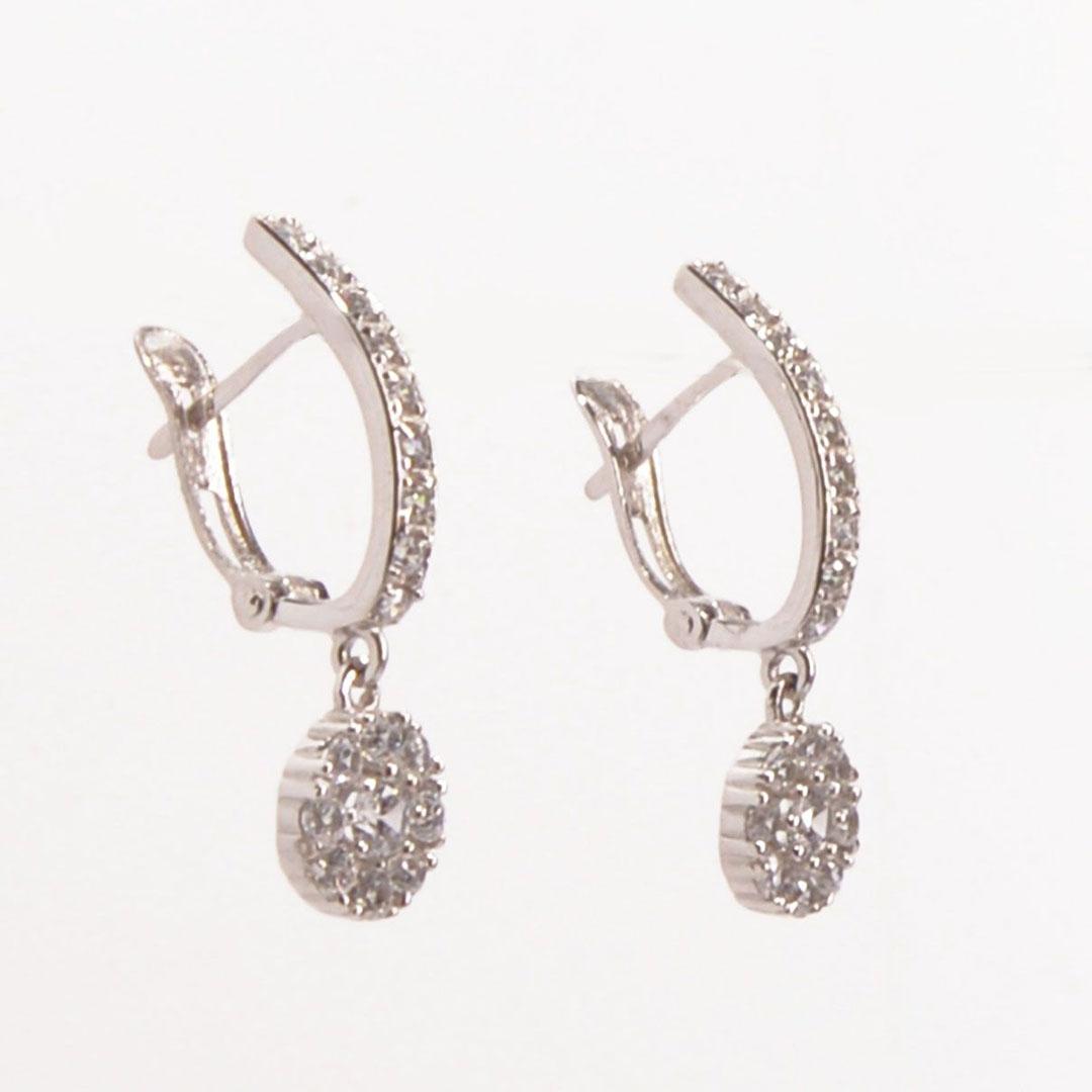 PENDIENTE LARGO MUJER ORO BLANCO 18K 9977