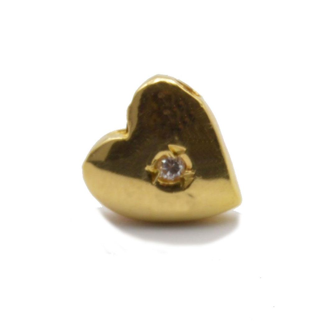 PENDIENTES MUJER ORO 18K CORAZÓN CON BRILLANTE C0-BT