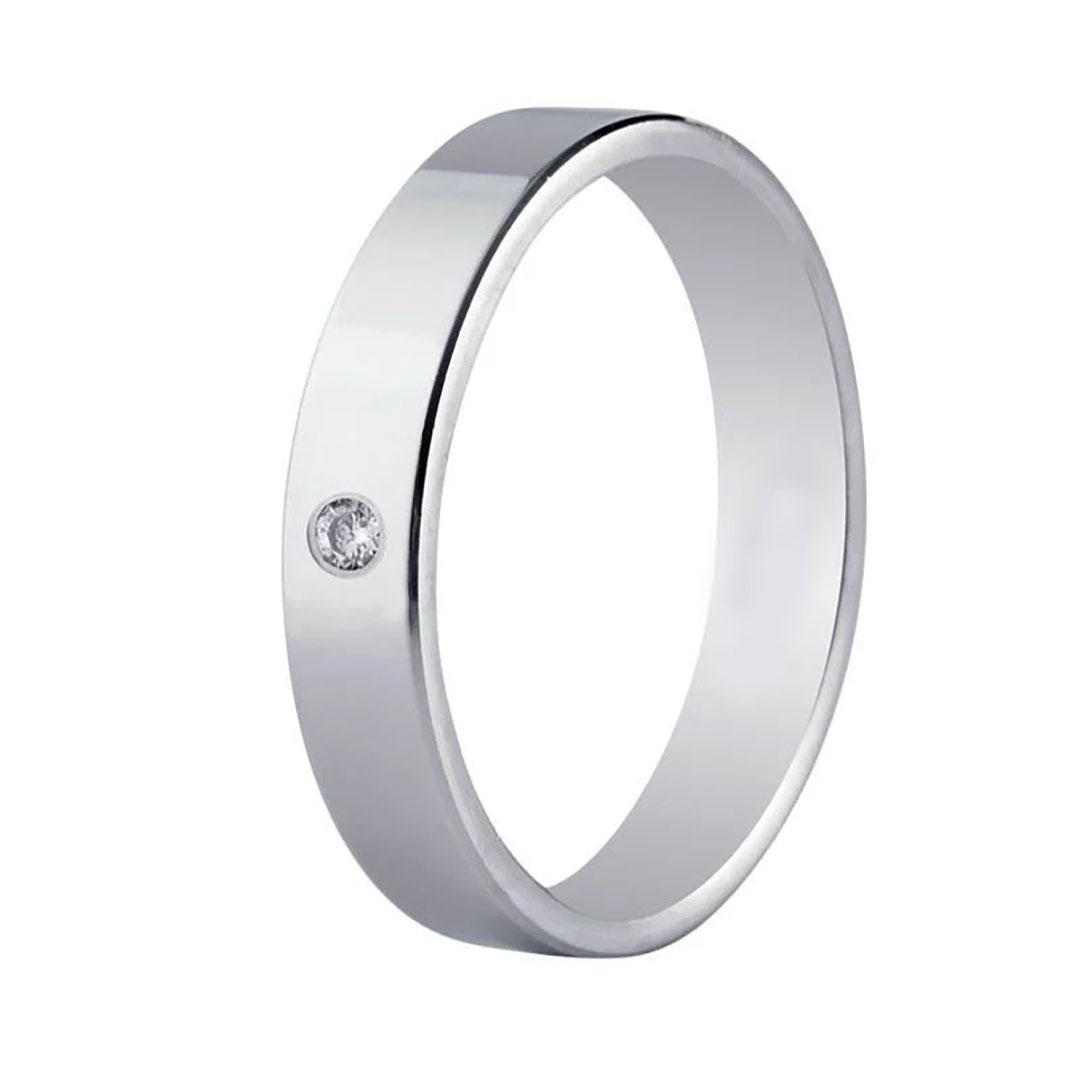 Alianza oro blanco 18k con diamante 1002bt