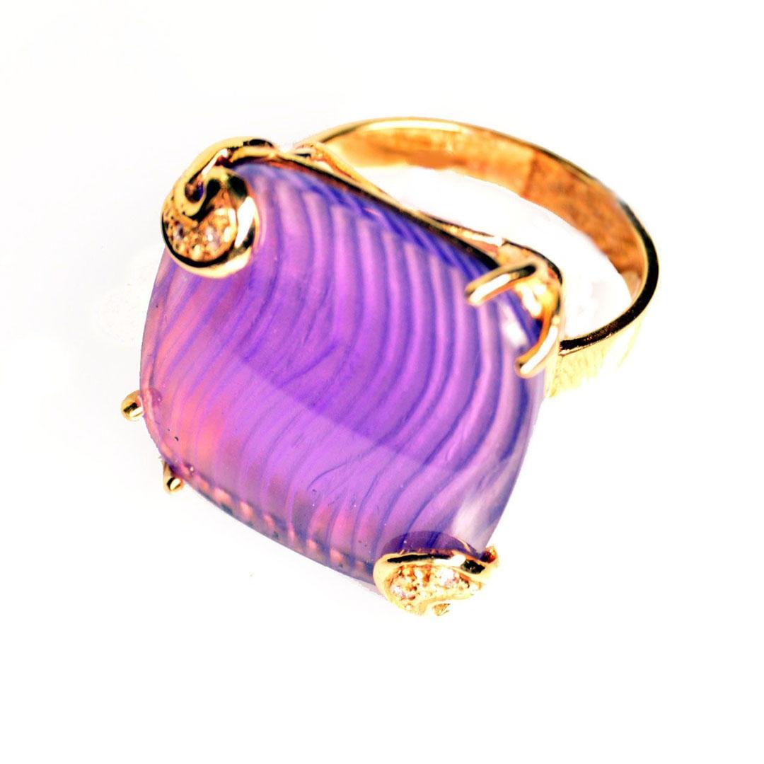 SORTIJA MUJER ORO 18K CON BRILLANTES Y AMATISTA 10278ABT