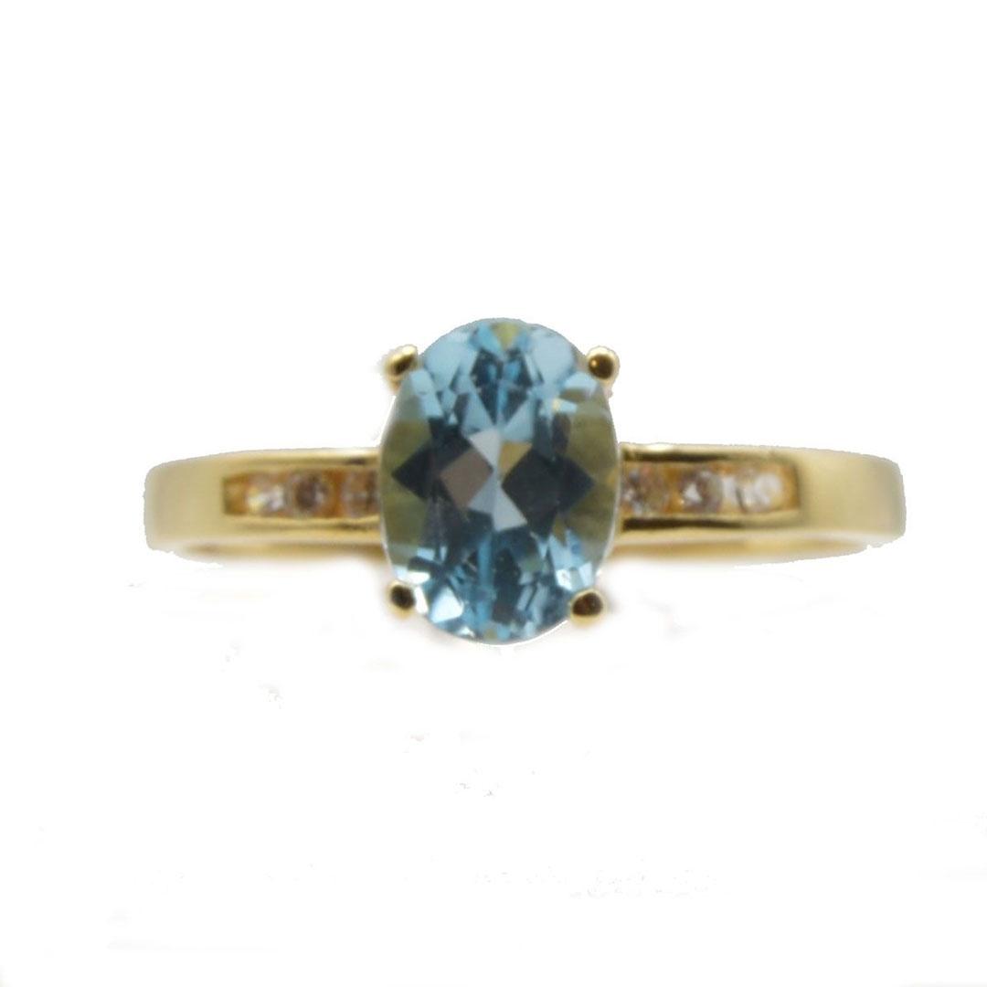 SORTIJA MUJER ORO 18K TOPACIO AZUL 10980A