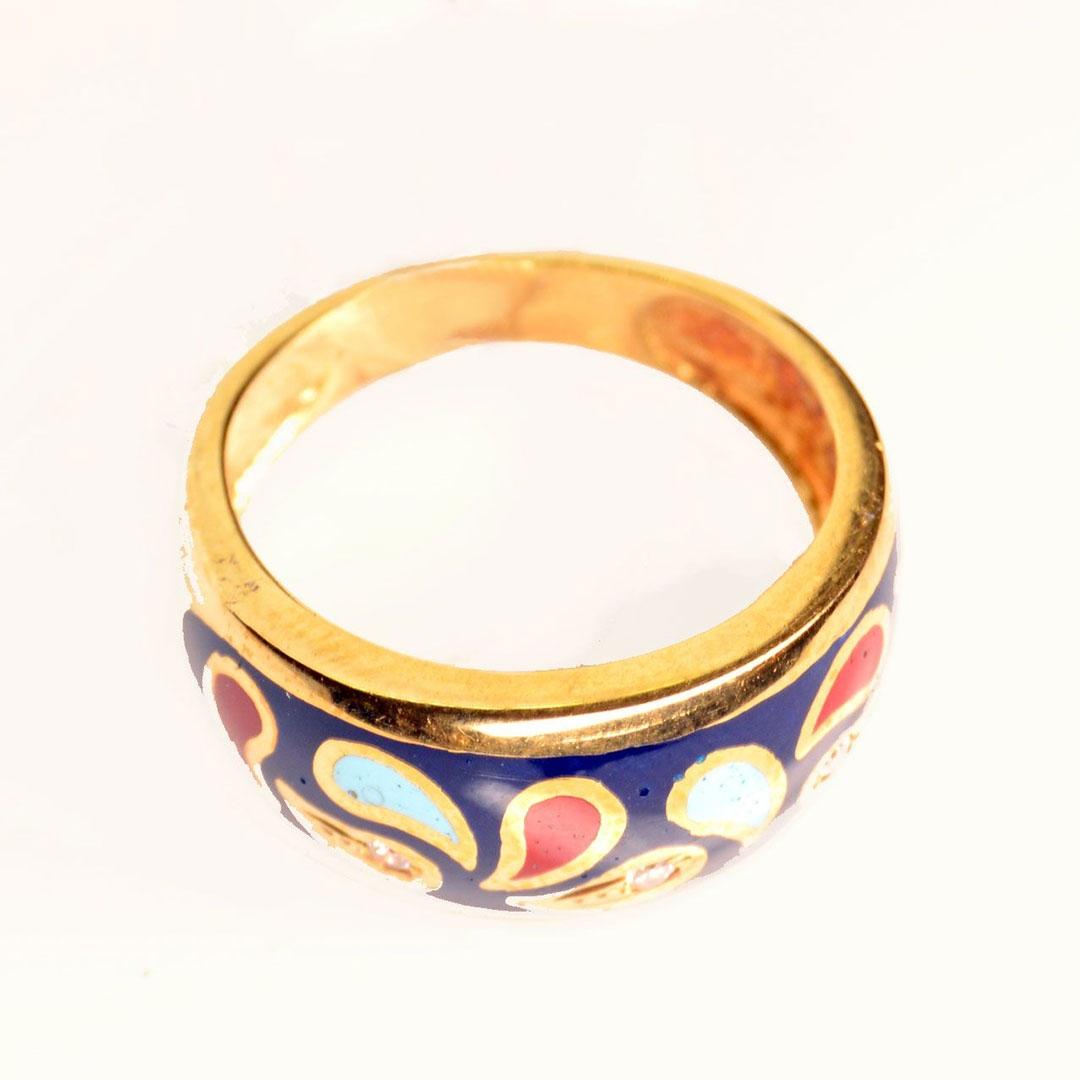 SORTIJA MUJER ORO 18K ESMALTADA CON CIRCONITAS 3155BT