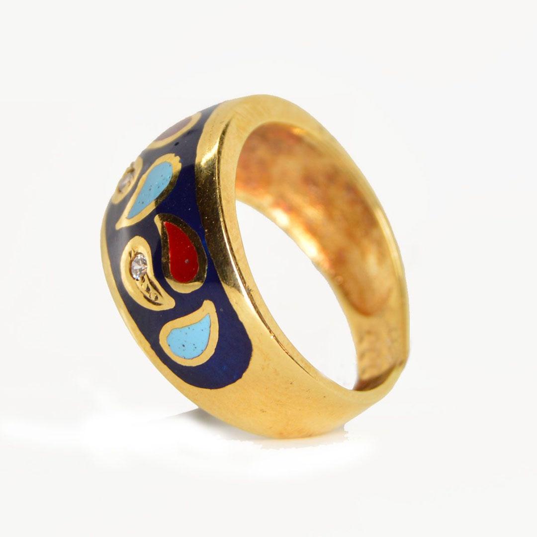 SORTIJA MUJER ORO 18K ESMALTADA CON CIRCONITAS 3155BT