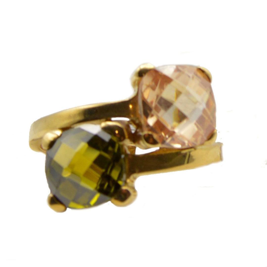 SORTIJA MUJER ORO 18K CON OLIVINA Y QUARZO ROSA 3779