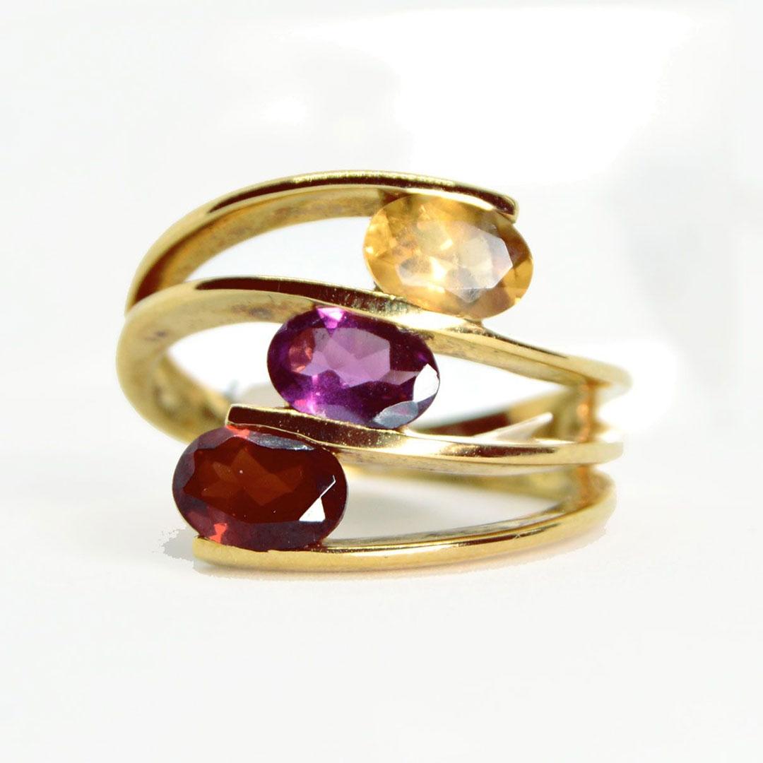 SORTIJA MUJER ORO 18K CON PIEDRAS COLORES 45718