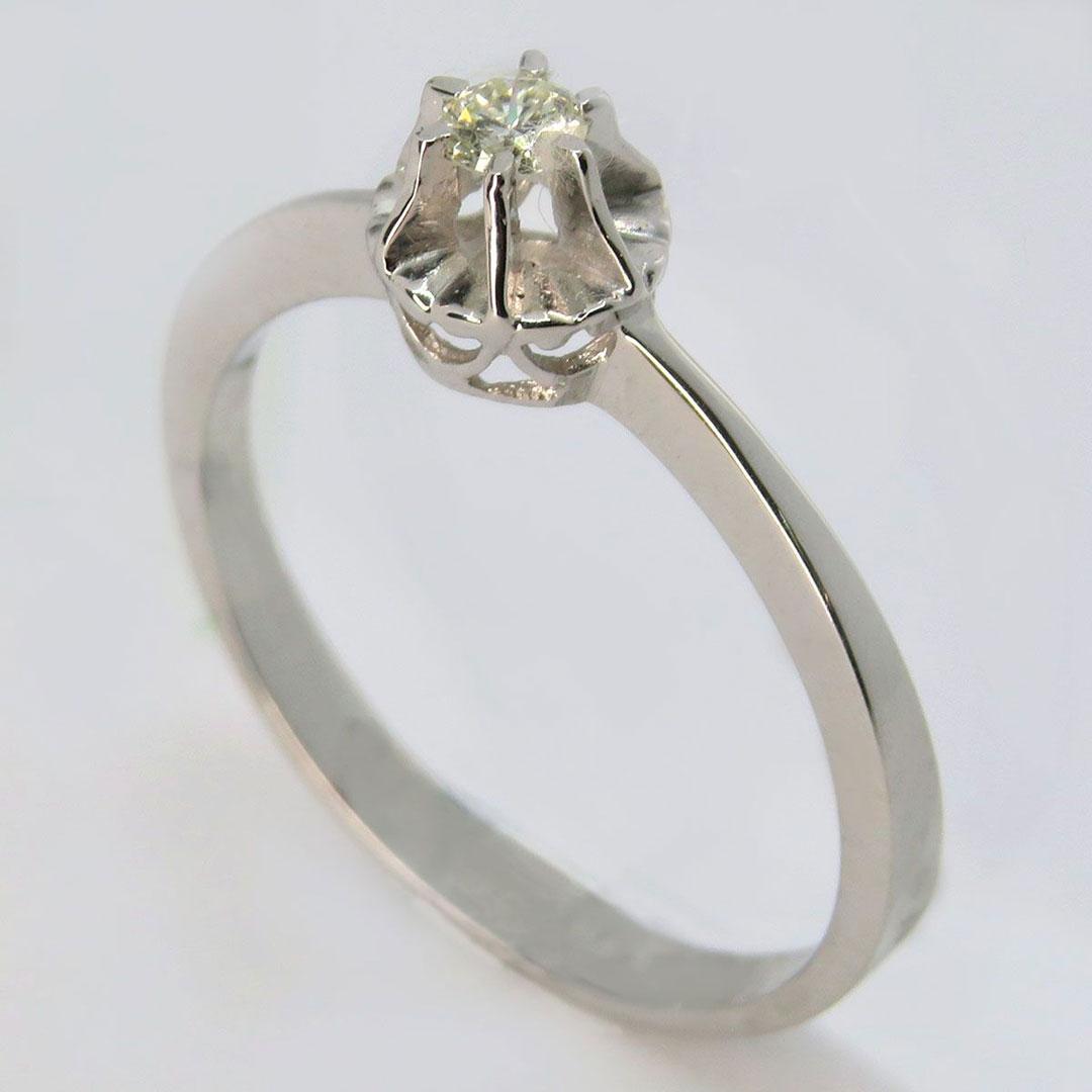 SOLITARIO MUJER ORO BLANCO CON DIAMANTE 204-880-60381BT