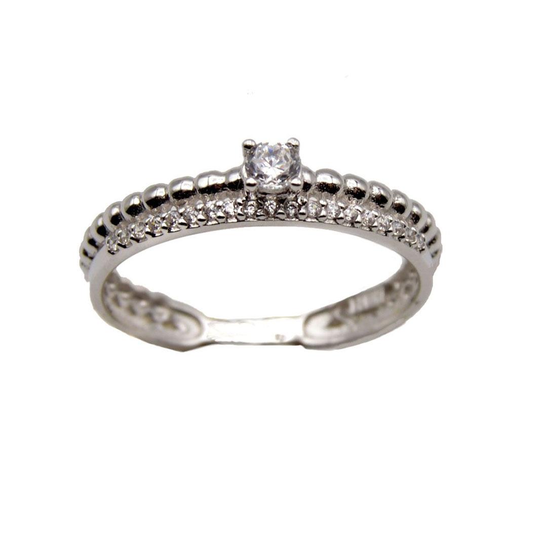 SORTIJA MUJER ORO BLANCO 18K CON CIRCONITAS 6893