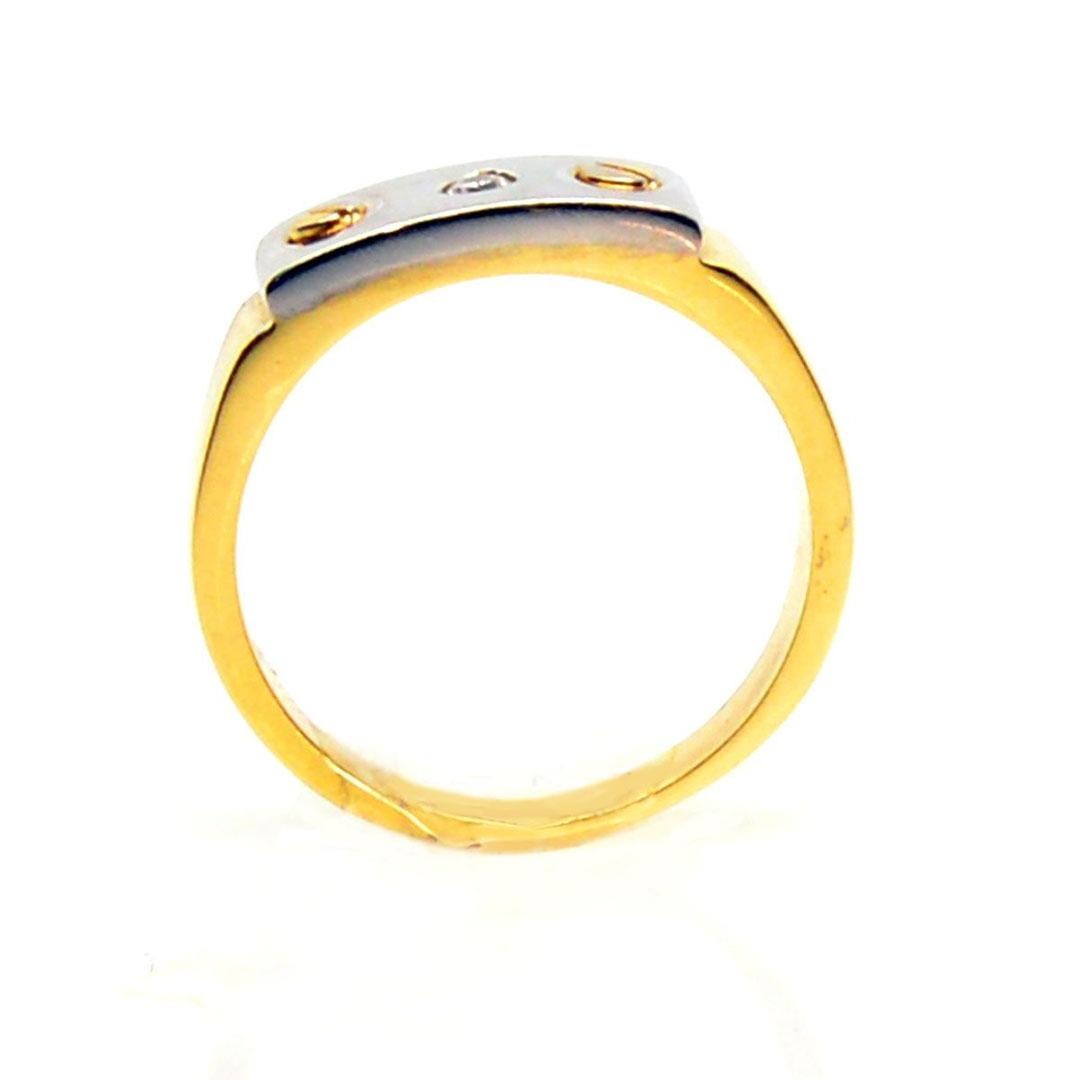 SOLITARIO HOMBRE 18 K BICOLOR CON CIRCONITA  7861VI