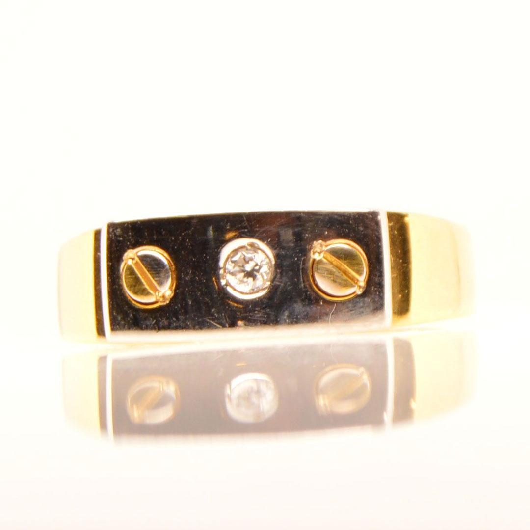 SOLITARIO HOMBRE 18 K BICOLOR CON CIRCONITA  7861VI