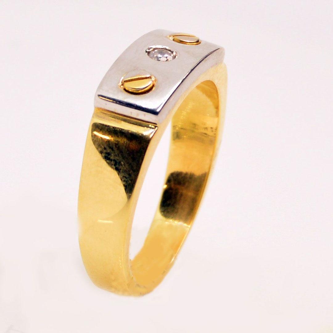 SOLITARIO HOMBRE 18 K BICOLOR CON CIRCONITA  7861VI
