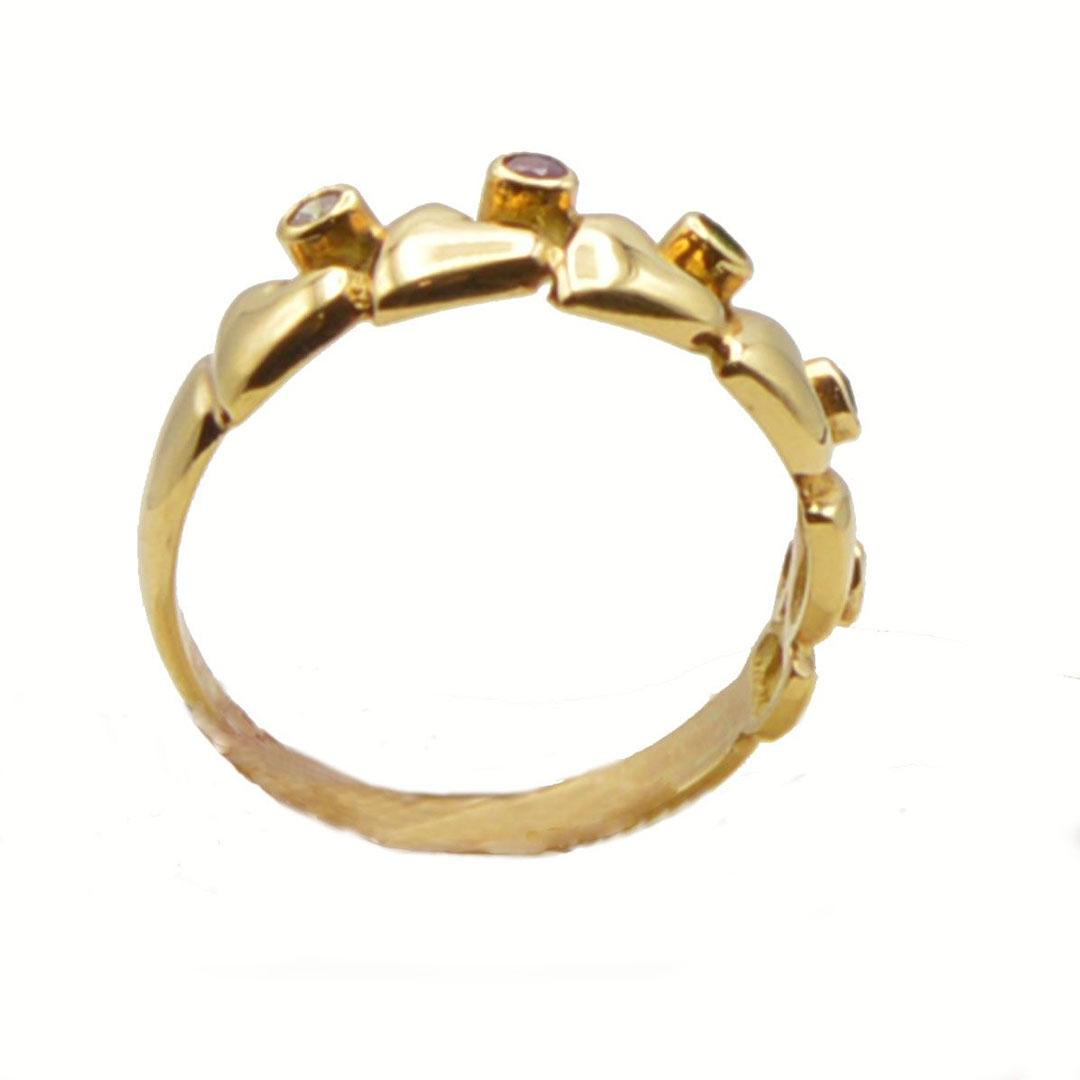 SORTIJA MUJER ORO 18K CON CORAZONES Y PEDRERIA 7949/1