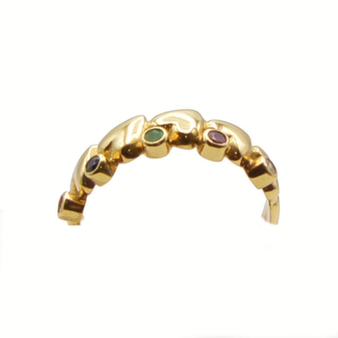 SORTIJA MUJER ORO 18K CON CORAZONES Y PEDRERIA 7949/1