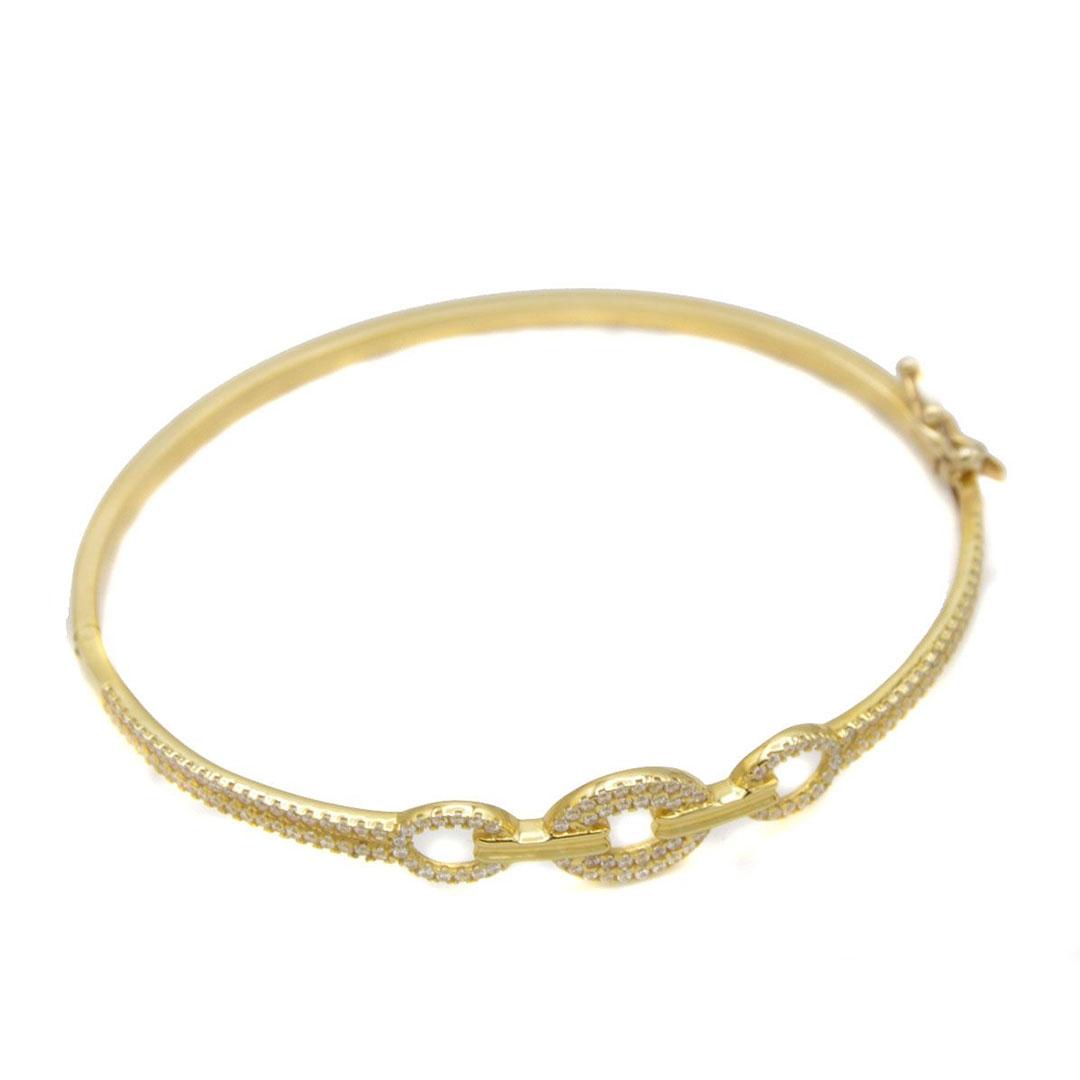 PULSERA ARO MUJER ORO 18K Y CIRCONITAS  629A