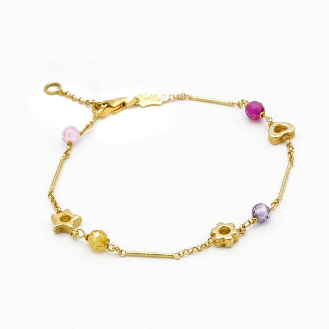 PULSERA MUJER ORO 18K PIEDRAS COLORES 9707-18