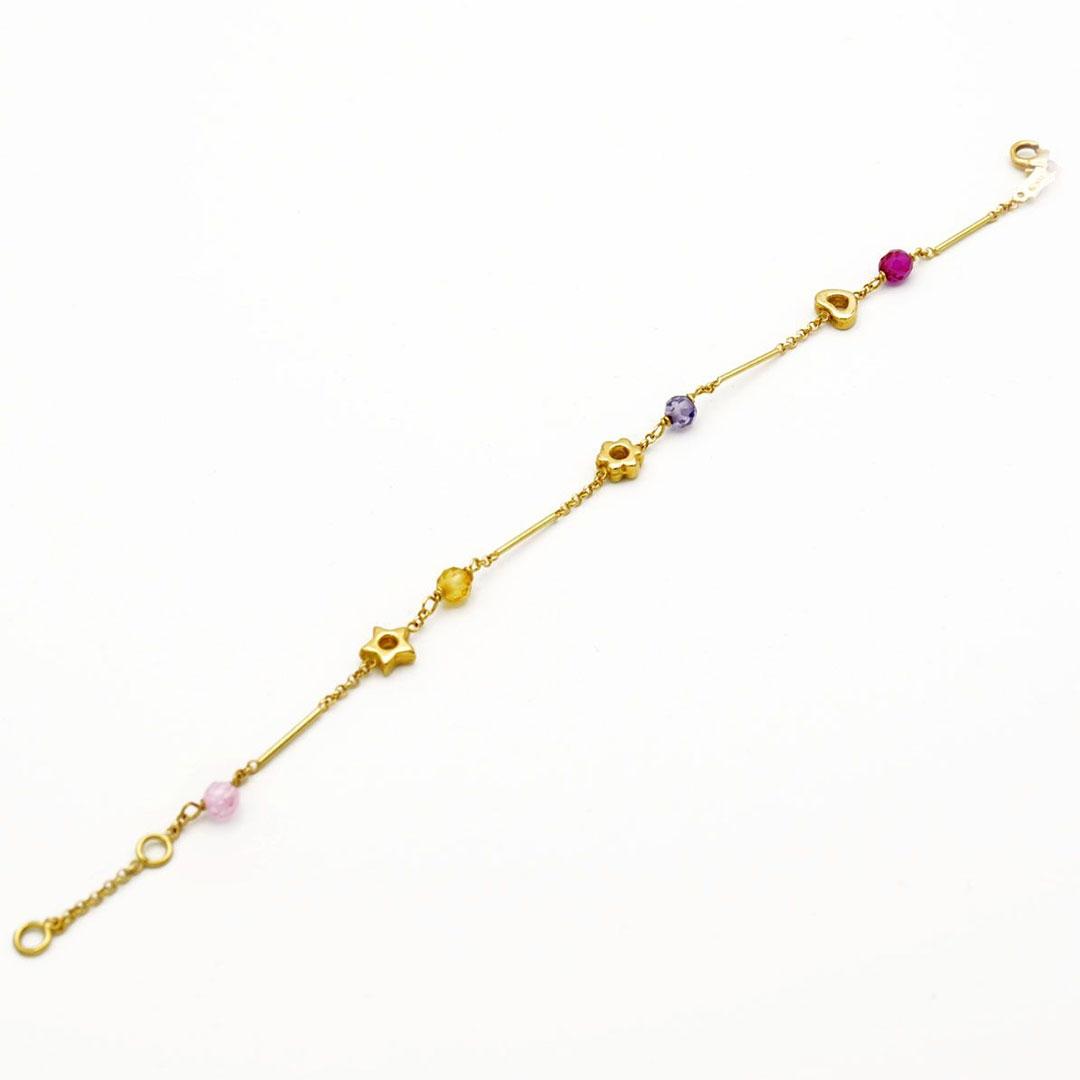 PULSERA MUJER ORO 18K PIEDRAS COLORES 9707-18