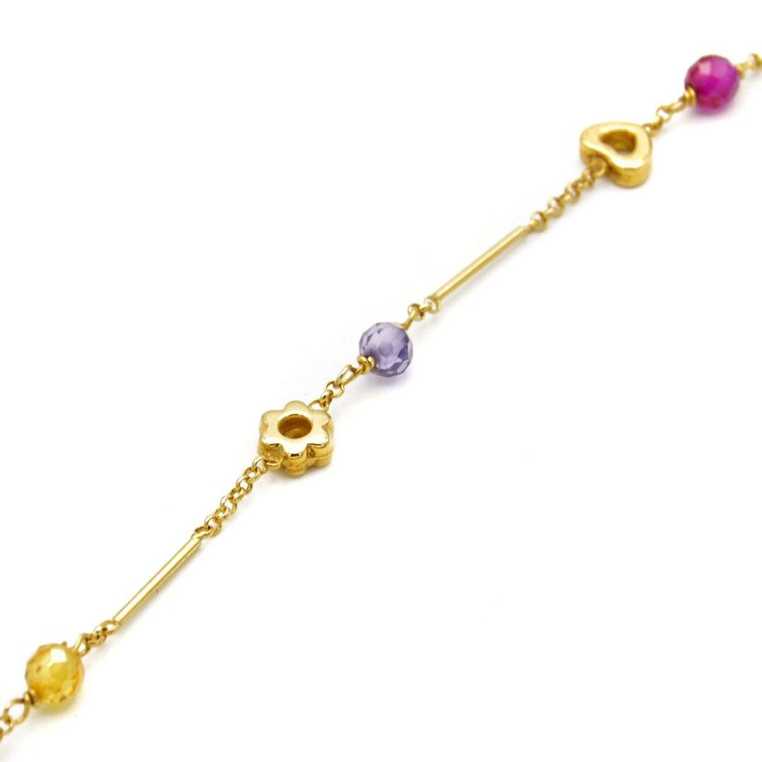 PULSERA MUJER ORO 18K PIEDRAS COLORES 9707-18