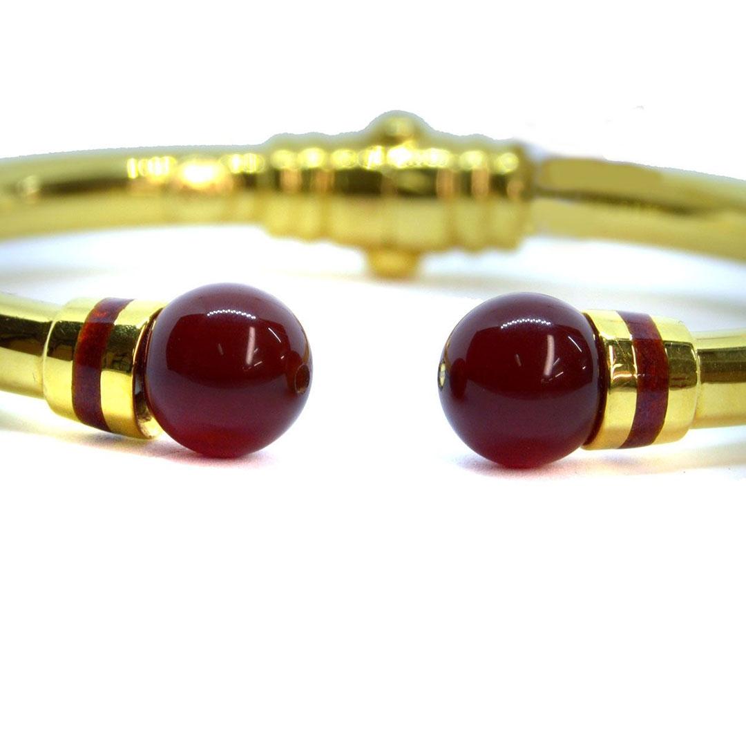 PULSERA MUJER ORO 18K CON CORNALINA A22