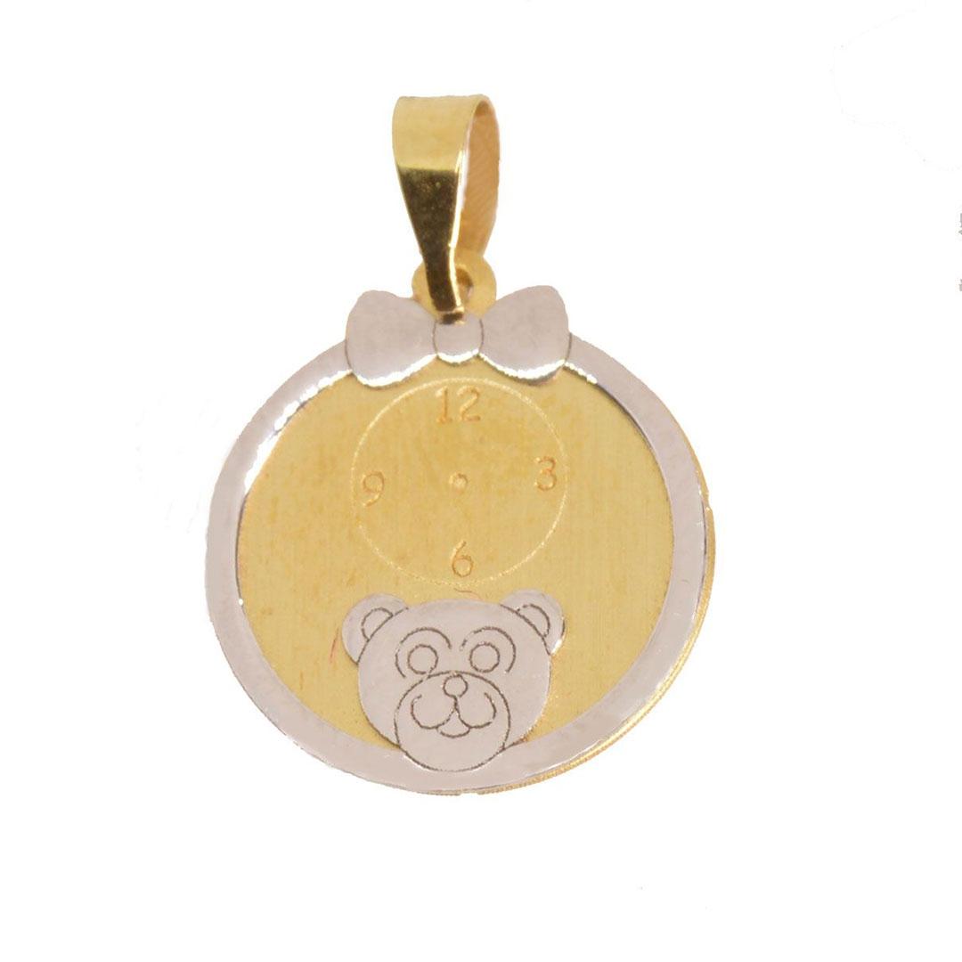 MEDALLA BEBE ORO 18K BICOLOR 6773