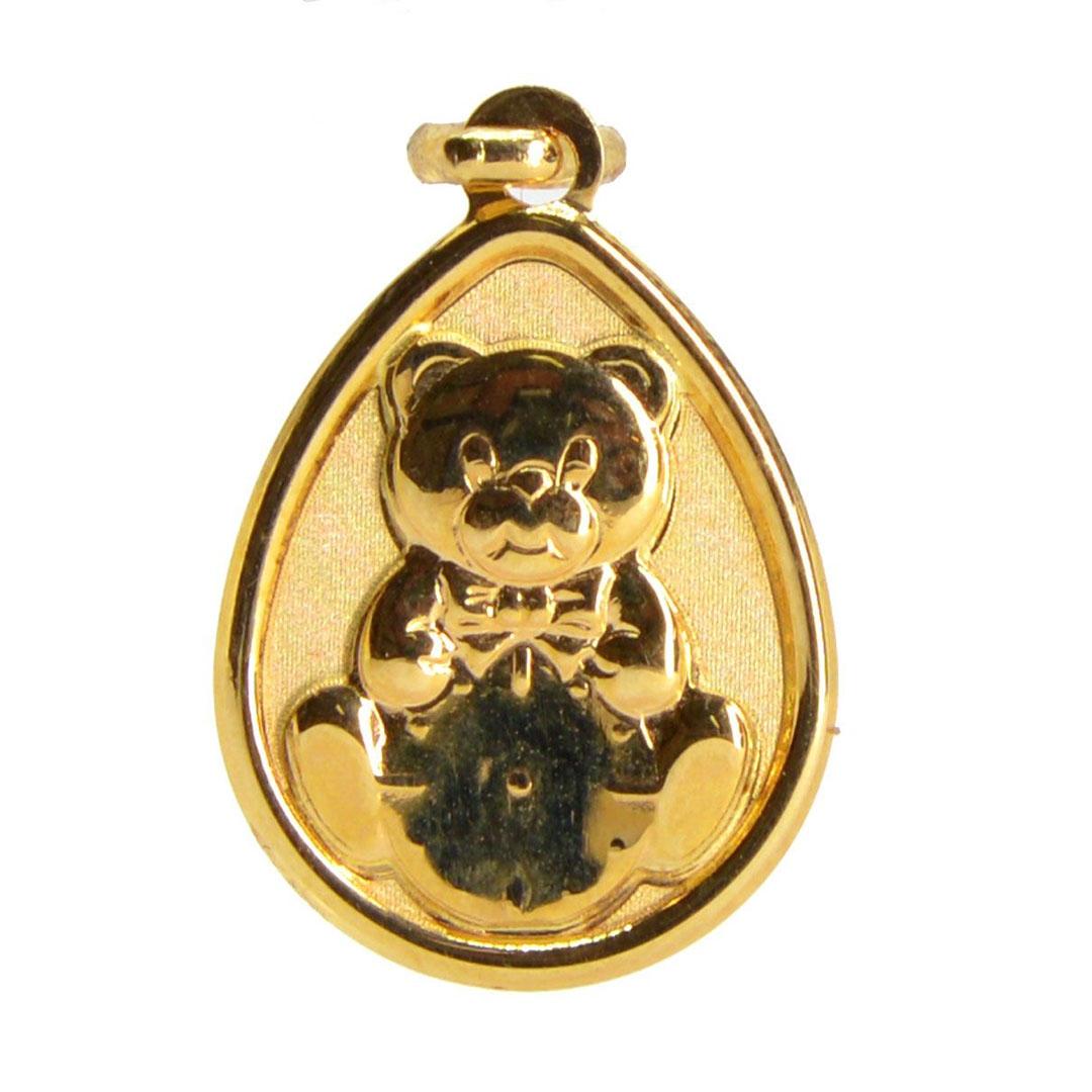 MEDALLA BEBE ORO 18K MATE Y BRILLO 901