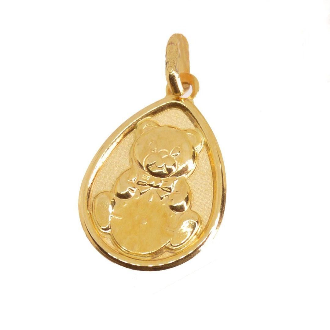 MEDALLA BEBE ORO 18K MATE Y BRILLO 901