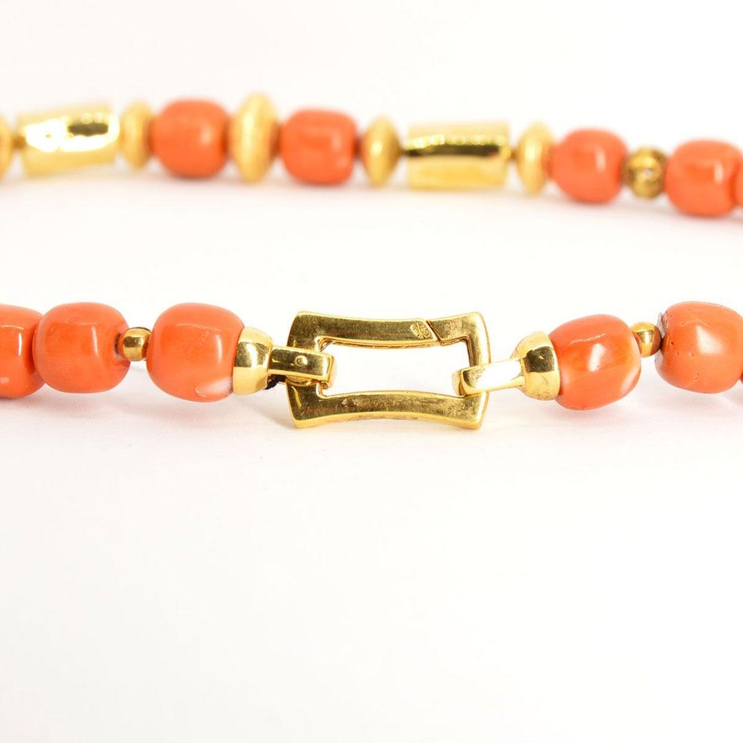 COLLAR MUJER ORO 18K CON CORAL ROJO MOMO JAPON 1440100