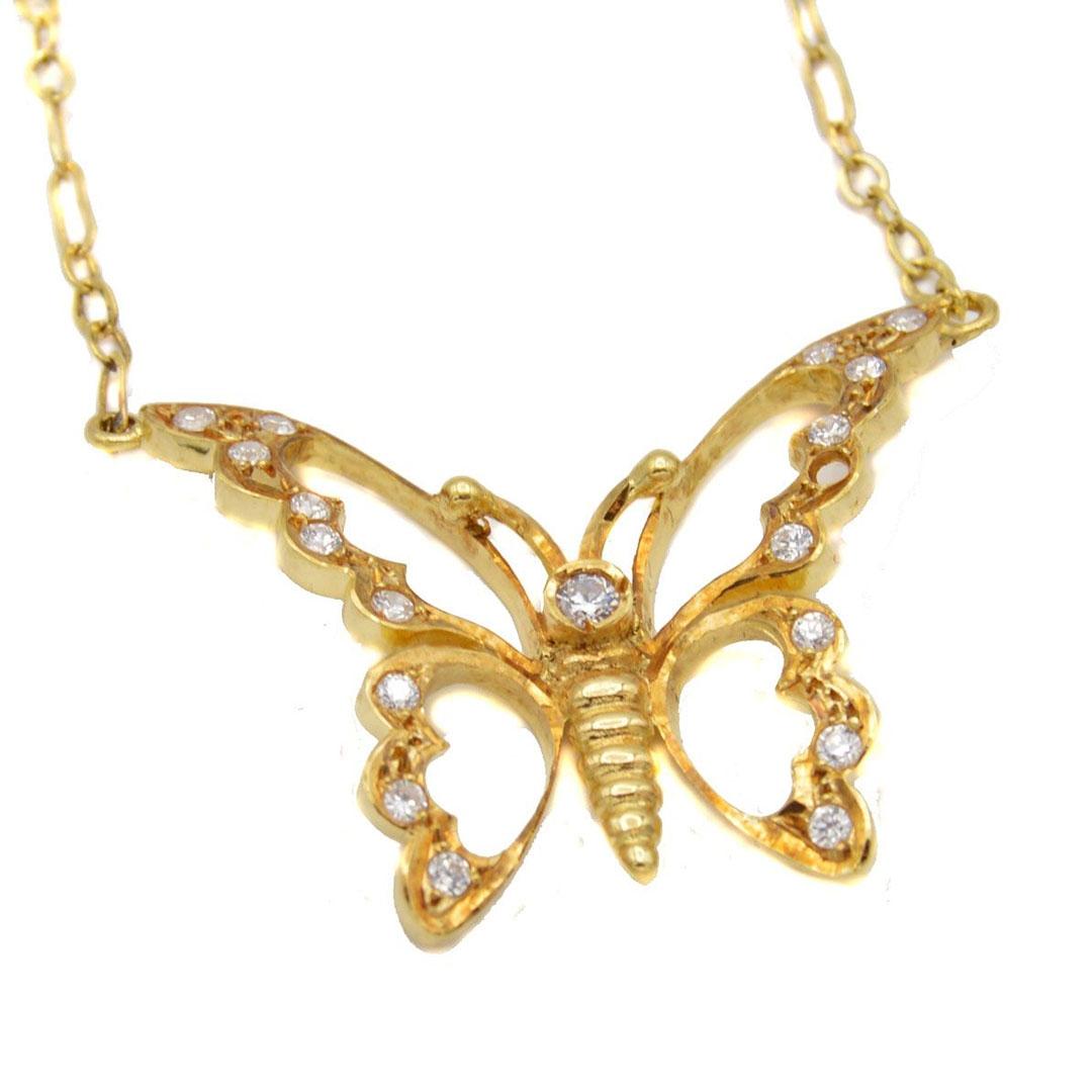 COLLAR MUJER ORO 18K MARIPOSA CON CIRCONITA 4982