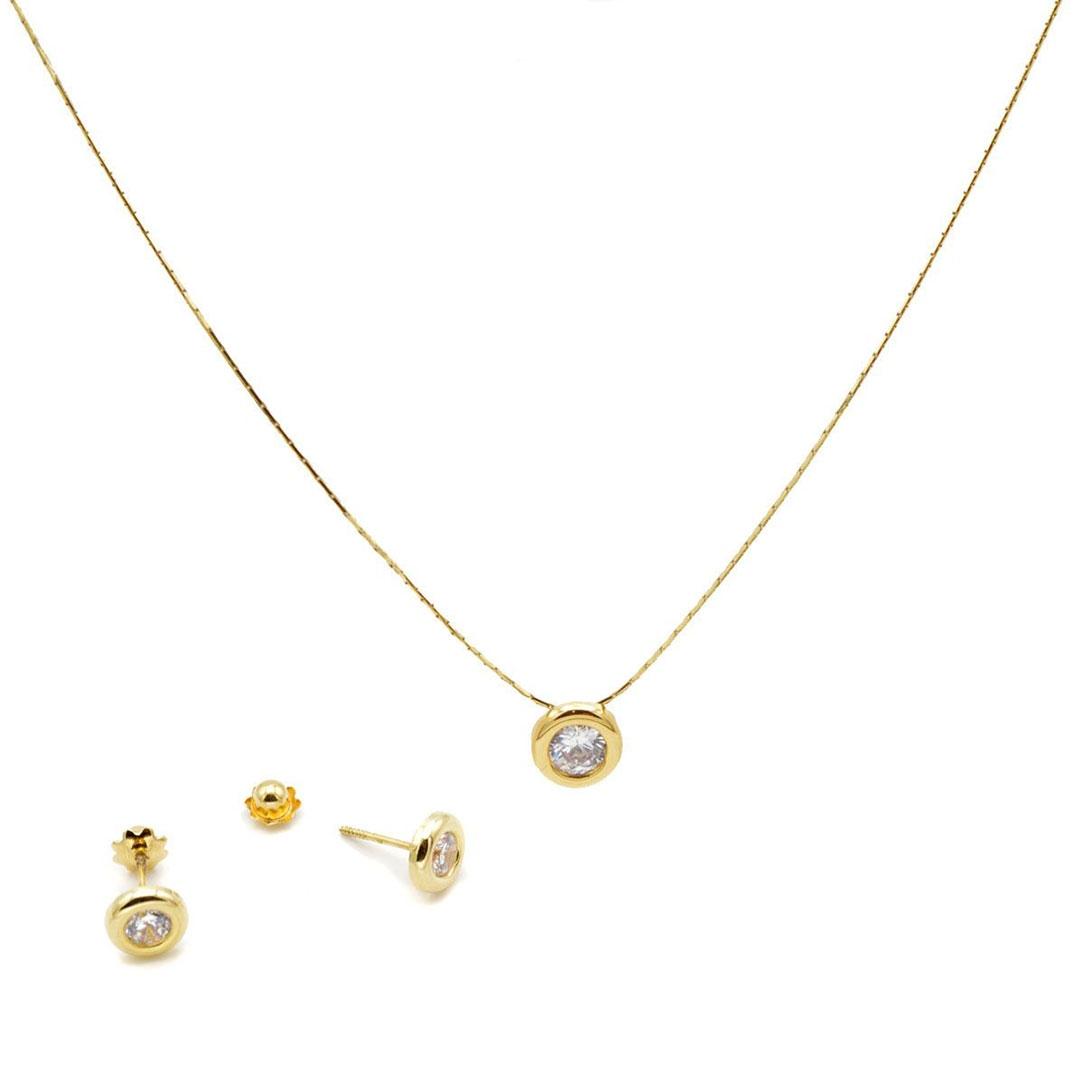 CONJUNTO CADENA, COLGANTE Y PENDIENTES MUJER ORO 18K 5451A-4