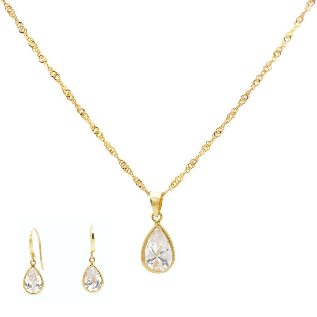 CONJUNTO CADENA, COLGANTE Y PENDIENTES MUJER ORO 18K S2-40