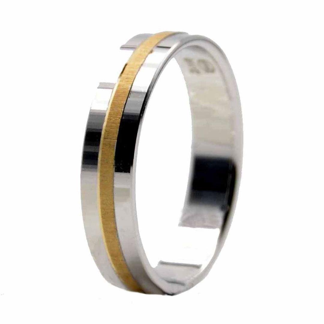 ALIANZA ORO 18K PLANA 4 MM BICOLOR 255