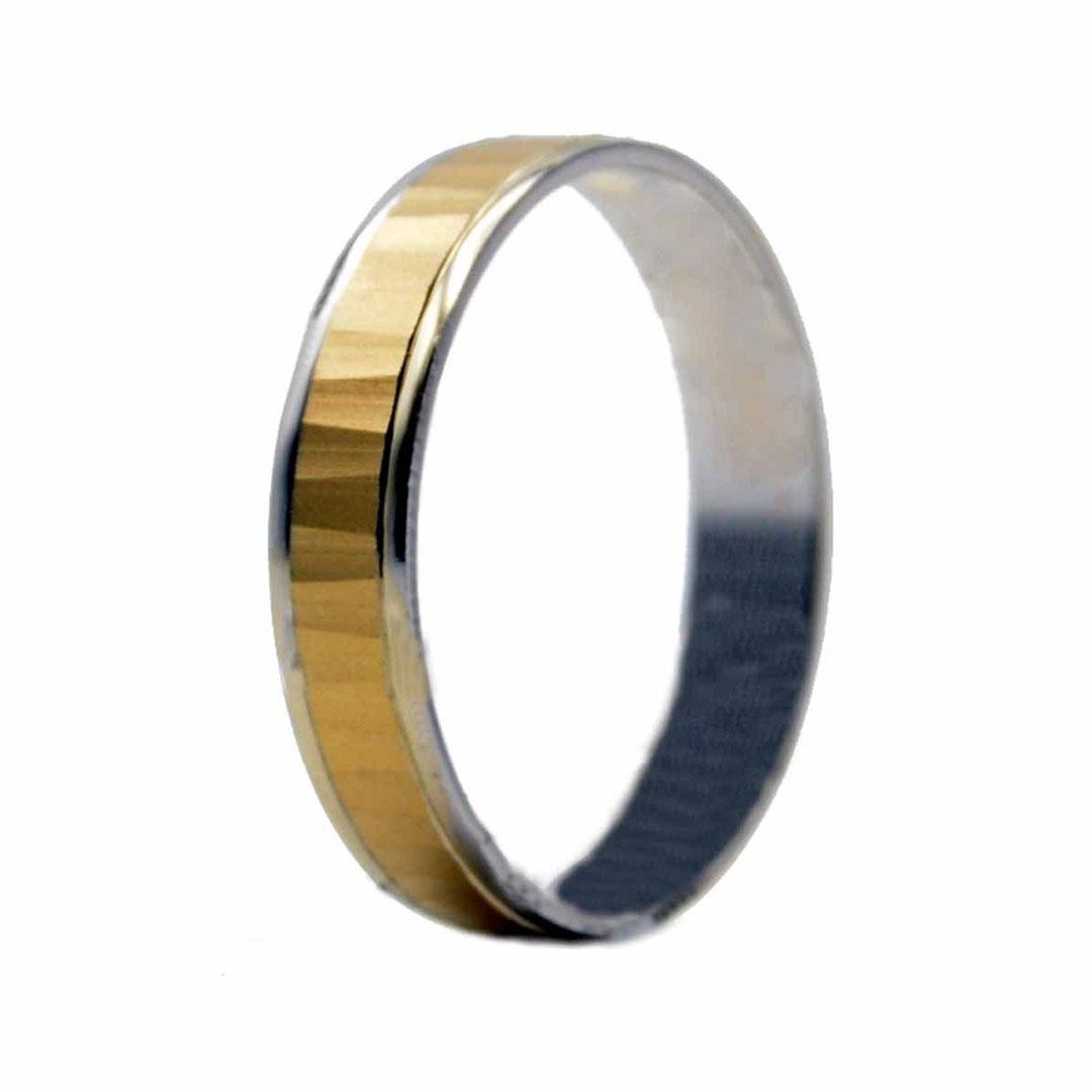 ALIANZA ORO 18K PLANA 4 MM BICOLOR 503B