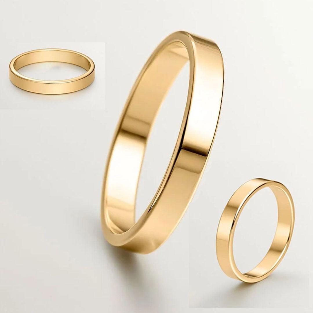 CONJUNTO ALIANZA ORO 18K PLANA 3 MM 759 (T11-T20)