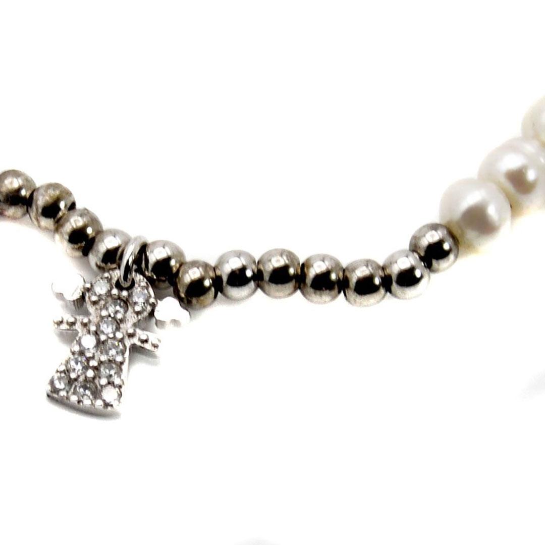 PULSERA MUJER PLATA Y PERLAS COLGANTE NIÑA 40300