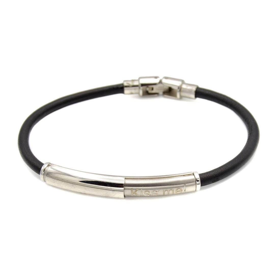 PULSERA HOMBRE MORELLATO ACERO - CUERO - KISS ME! 8912B