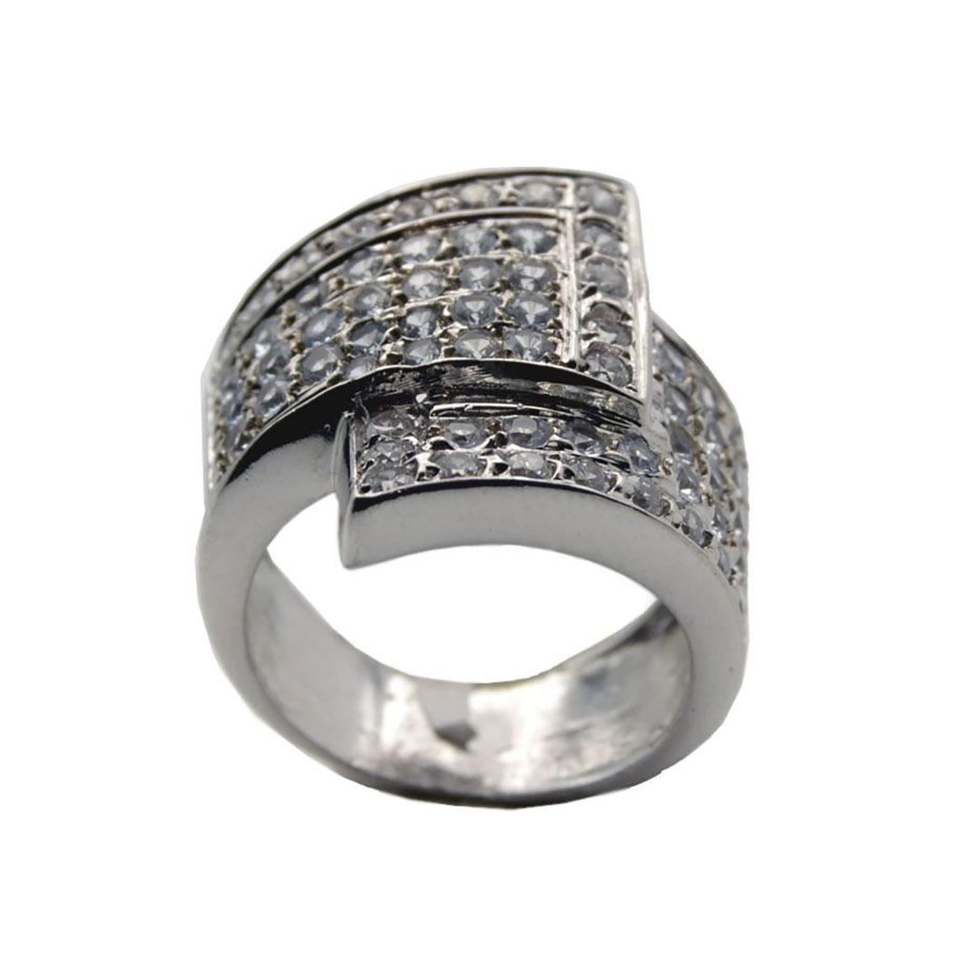 SORTIJA HOMBRE PLATA Y CIRCONITAS 100PT