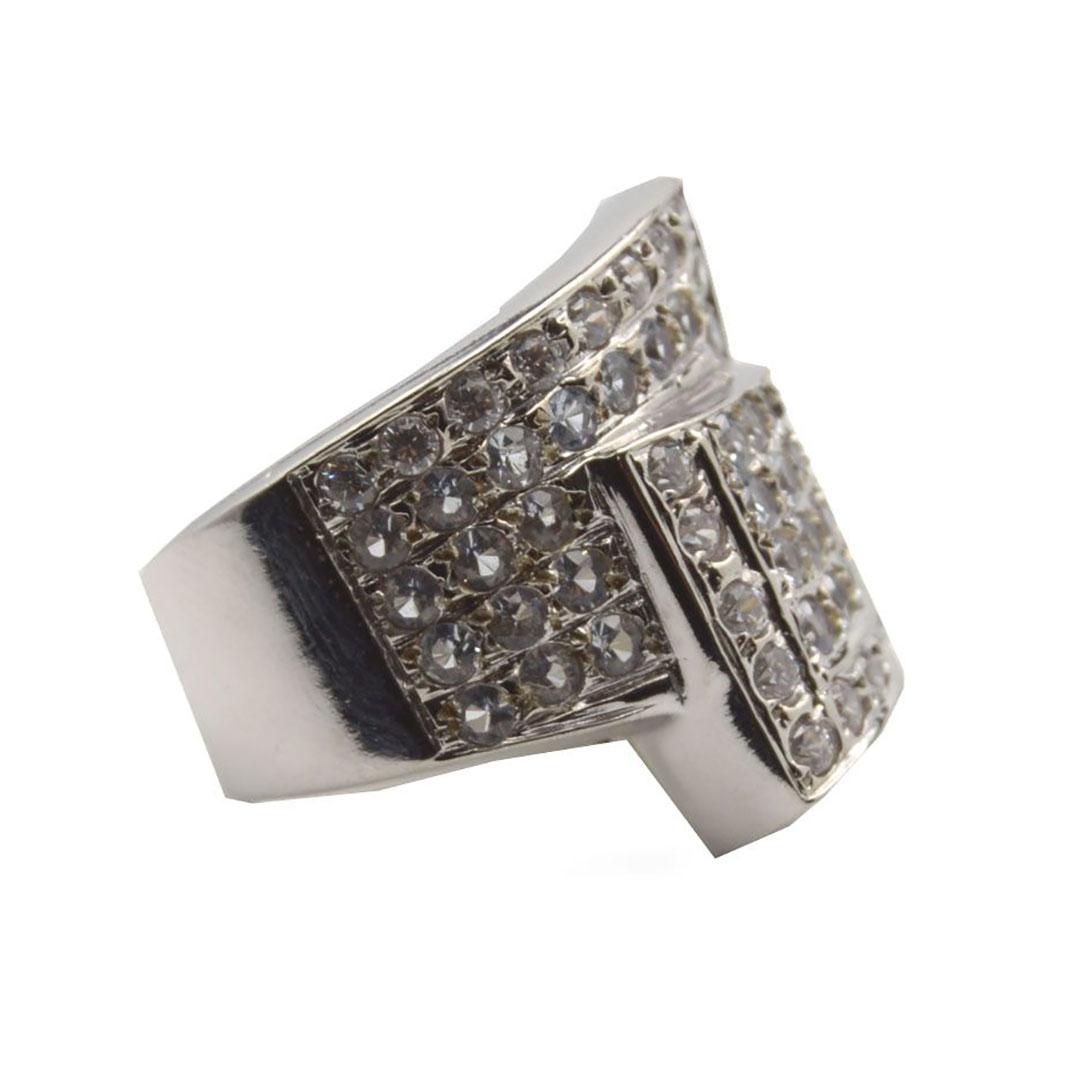 SORTIJA HOMBRE PLATA Y CIRCONITAS 100PT