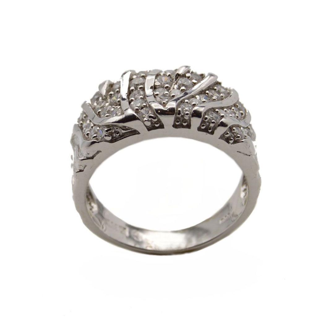 SORTIJA MUJER PLATA Y CIRCONITAS 30084