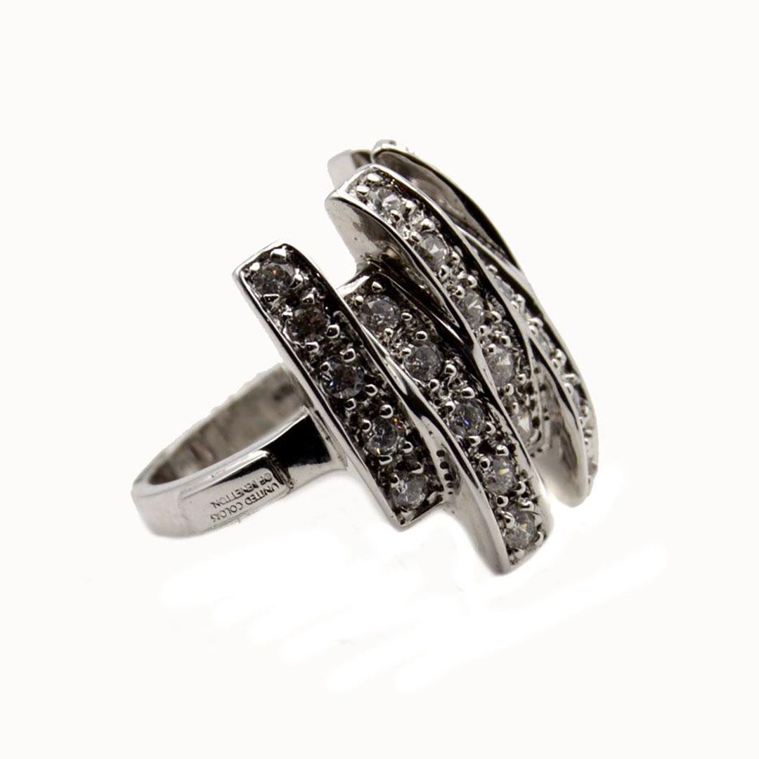 SORTIJA HOMBRE PLATA Y CIRCONITAS BENETTON 335A1