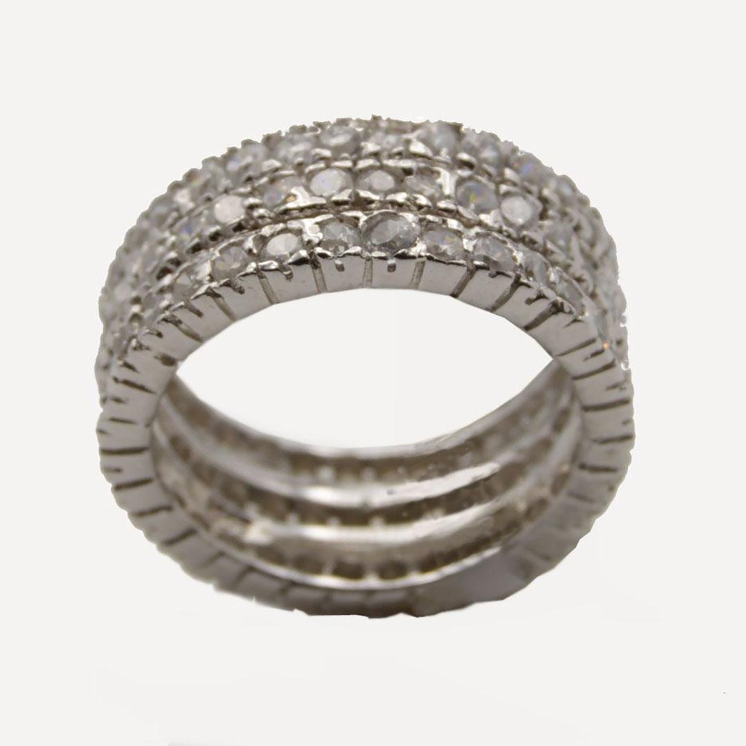 SORTIJA HOMBRE PLATA Y CIRCONITAS AN3