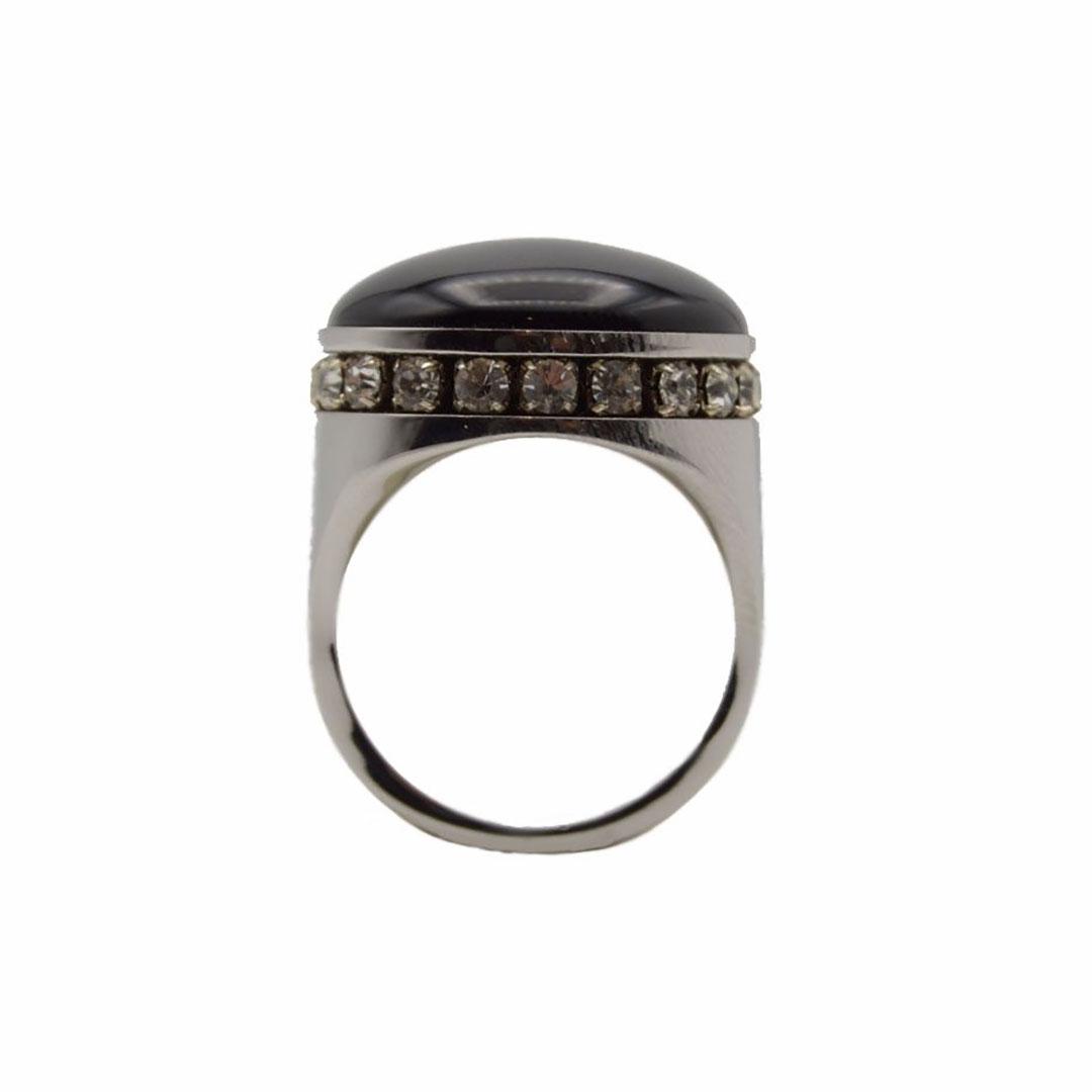 SORTIJA HOMBRE PLATA, ONIX, SWAROVSKI  BEL31C