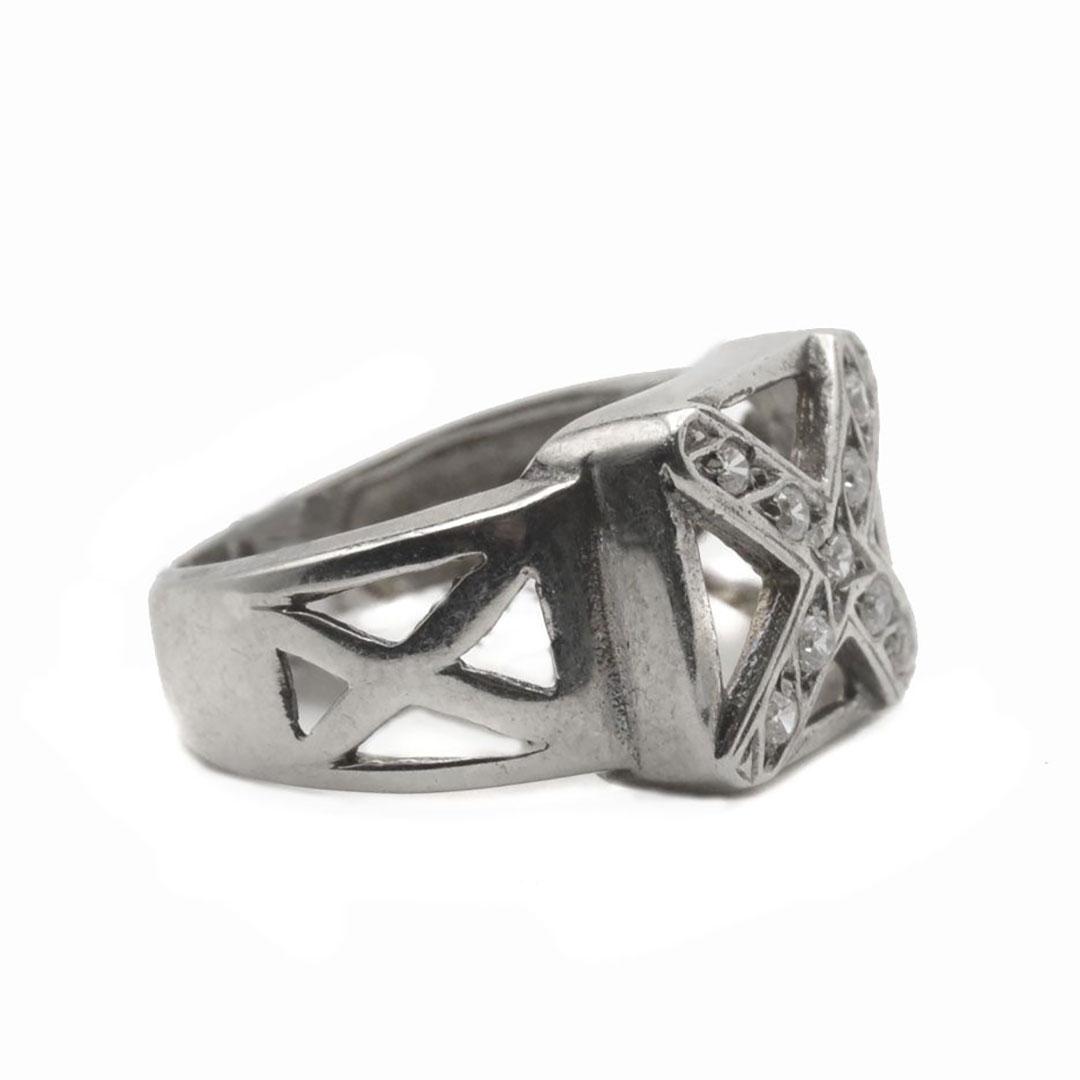 SORTIJA HOMBRE PLATA Y CIRCONITAS PT32