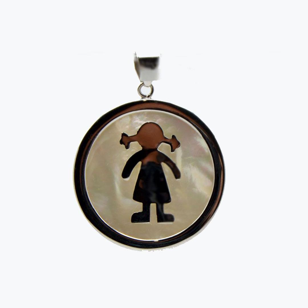 COLGANTE MUJER PLATA Y NÁCAR NIÑA 138032